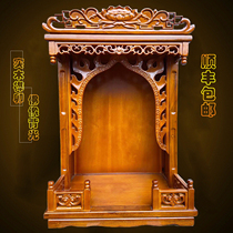 Solid Wood Buddha Niche Home Wall-mounted God Shrine Dedicated To Financial God Guanyin Shrine Brief Deity Theyeshiva Temple