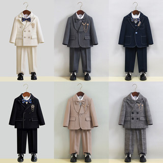 男童西装套装秋冬帅气英伦风儿童主持人礼服男孩钢琴演出花童西服