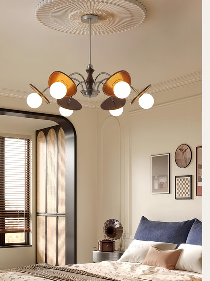 French-Style Vintage Lighting Magic Bean Chandelier Living Room Lamp 2026 New Model Hall Main Light Retro Solid Wood Lamp Dining Room Chandelier