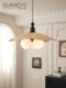Glass Magic Bean Chandelier Bedroom Lamp French Retro Solid Wood Study Lamp Vintage Fabric Dining Room Lamp 2026 New Model