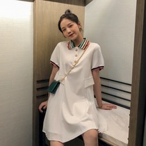  Pregnant womens summer fashion models cover the pregnant belly womens small 2021 pregnant womens skirt French black Western style dress