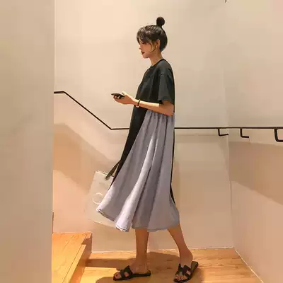 Pregnant Women summer dress short sleeve dress loose tide mother summer skirt fashion 2021 pregnant women skirt