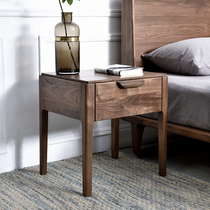 Sanchen full wood bedside table black walnut light table simple modern single drawer small cabinet bedroom furniture