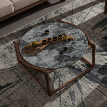 Sanchen new Chinese black walnut wood all solid wood Nordic coffee table Nordic simple modern living room marble coffee table