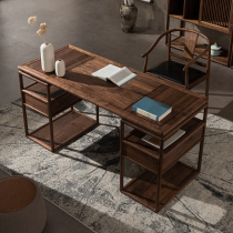 Sanchen North American black walnut wood all solid wood desk home computer desk Nordic modern new Chinese study furniture