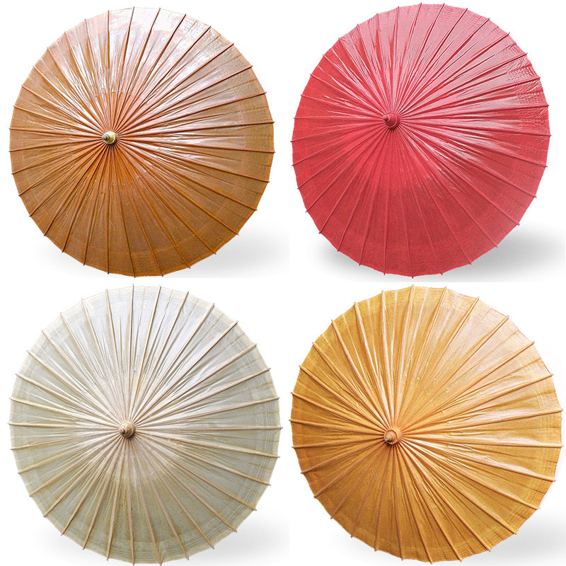 Oil Paper Umbrella Ancient Wind Female Rain Protection Sunscreen Practical Ancient Photography Performance Ancient Dress Antique Large Red Pure Color Dance Bamboo Umbrella