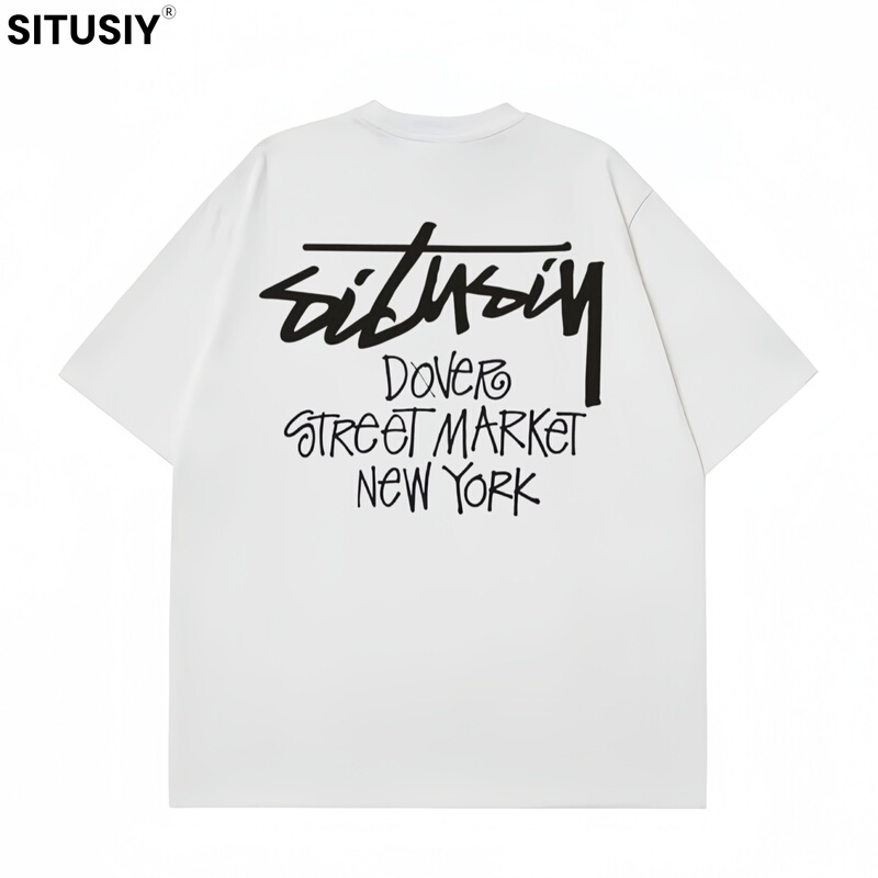 Situsiy New York Letter Print Short-Sleeve T-Shirt, Unisex, American Style Trendy Brand, Loose Fit, Heavyweight, Summer Situsiy New York Letter Print Short-Sleeve T-Shirt, Unisex, American Style Trendy Brand, Loose Fit, Heavyweight, Summer