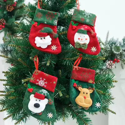 Thickened retro Christmas socks Christmas gift bags Christmas tree ornaments small pendants Christmas gift bags