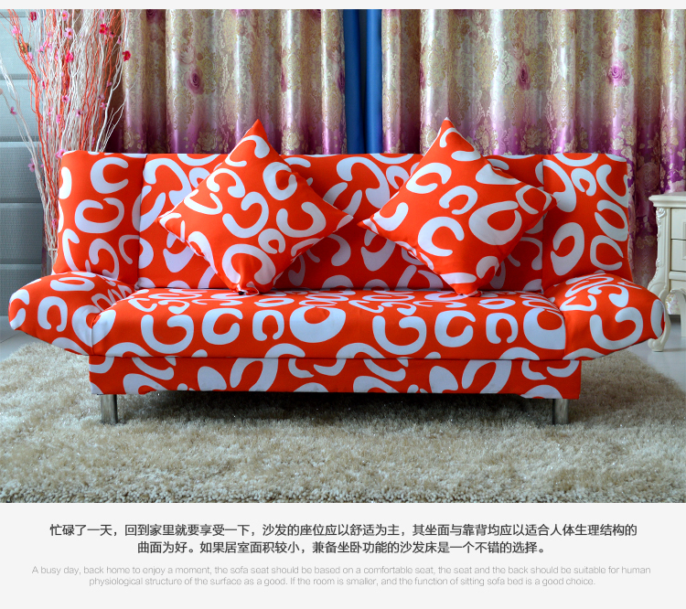 Đơn giản sofa căn hộ nhỏ trải giường đôi sofa có thể gập lại lười biếng sofa vải sofa giường 1,8 m ba - Ghế sô pha sofa văng
