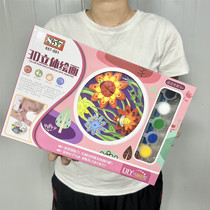 Childrens DIY gypsum painted toy set gift box kindergarten gift ceramic painted watercolor graffiti pattern