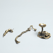 Chenxiang metal saucer Lotus cover copper lotus root tea clip shelf creative lotus ornaments kung fu tea ceremony accessories