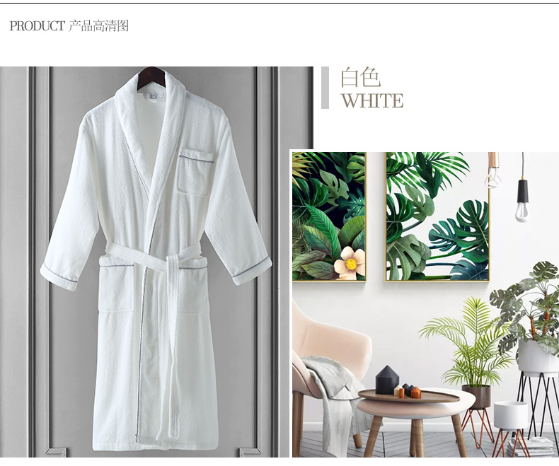 Áo choàng tắm khách sạn năm sao áo choàng tắm nam và nữ mùa thu và mùa đông cotton đôi áo choàng chất liệu khăn bông người lớn hấp thụ nước mềm đồ ngủ thu đông nam nữ