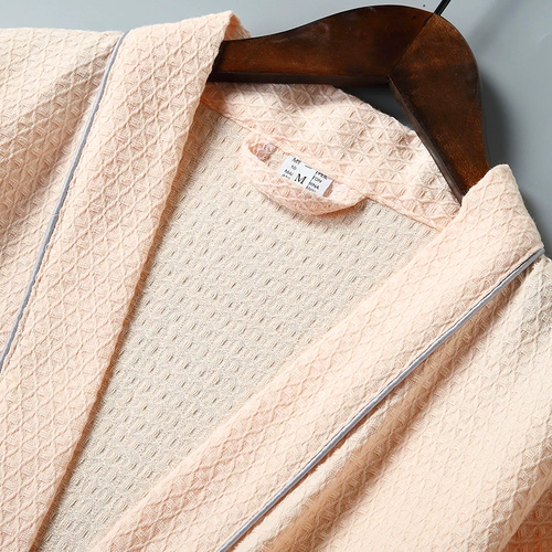 Хлопковый тонкий мужской летний мягкий быстросохнущий банный халат, для салонов красоты