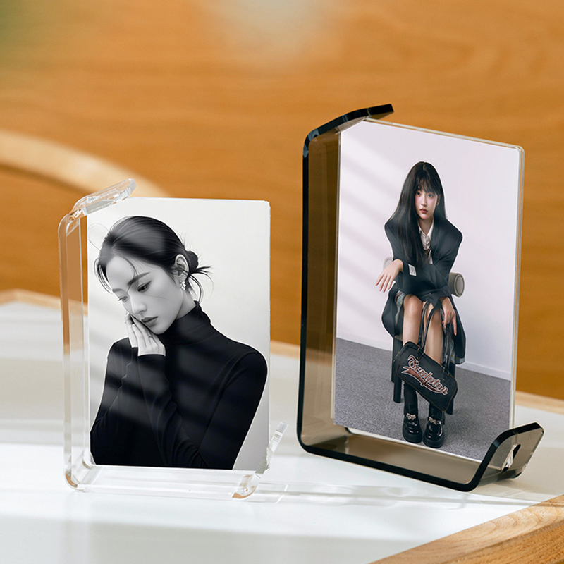 L-Shaped Double-Sided Transparent Display Photo Frame 8inch Rectangular Colorful Acrylic Display Stand High-End 7-Photo Frame