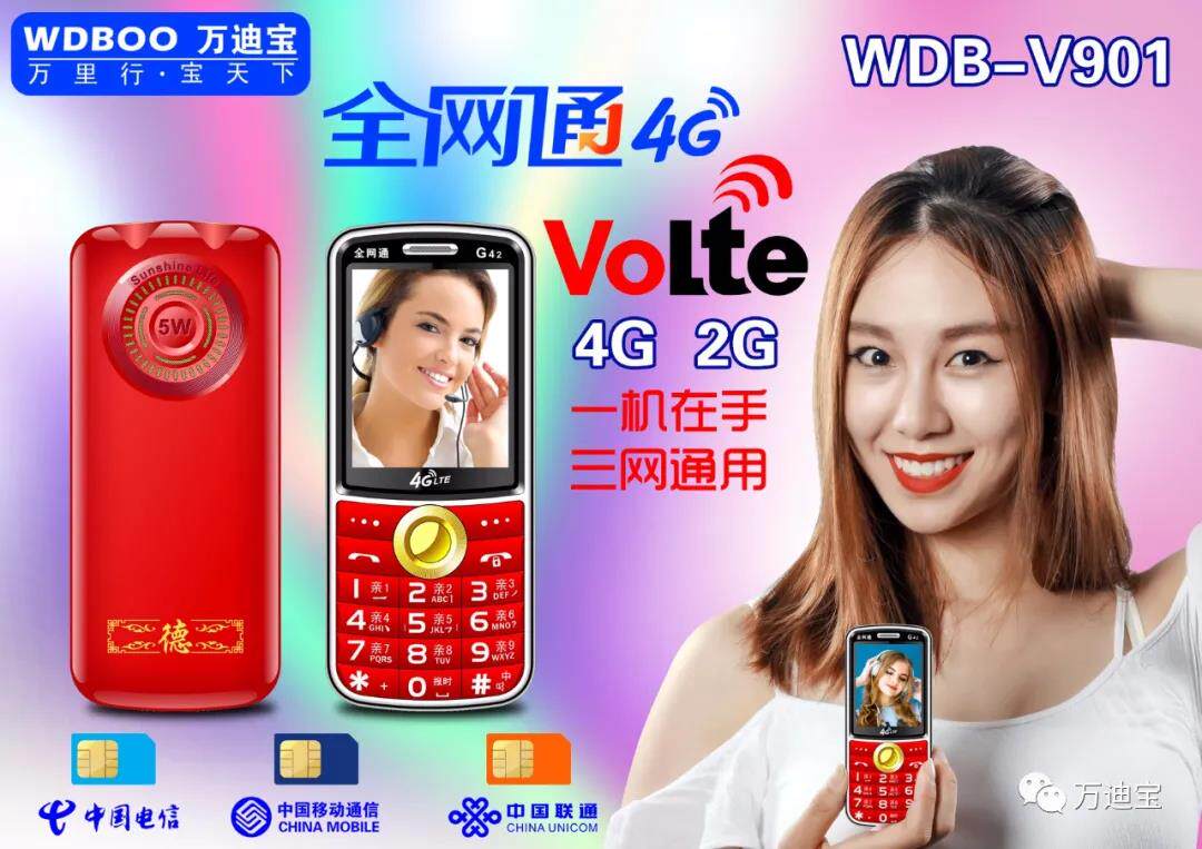 Golden Sequel ten thousand Dibao V901 4G All Netcom Blind Plate Seniors Mobile Phone Loud Super Strong Signal Long Standby