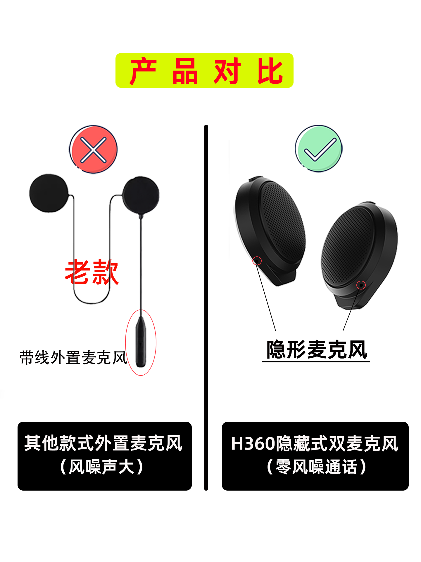 Motorcycle Helmet Wireless Bluetooth Headset, Electric Vehicle Helmet Bluetooth Headset, Special Motorcycle Headset for Riding