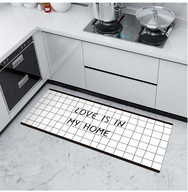 Thảm dùng một lần có thể xóa được PVC da bếp thảm hình chữ nhật sàn mat chống thấm dầu mat nhà Mỹ thảm xốp lót sàn 100x100