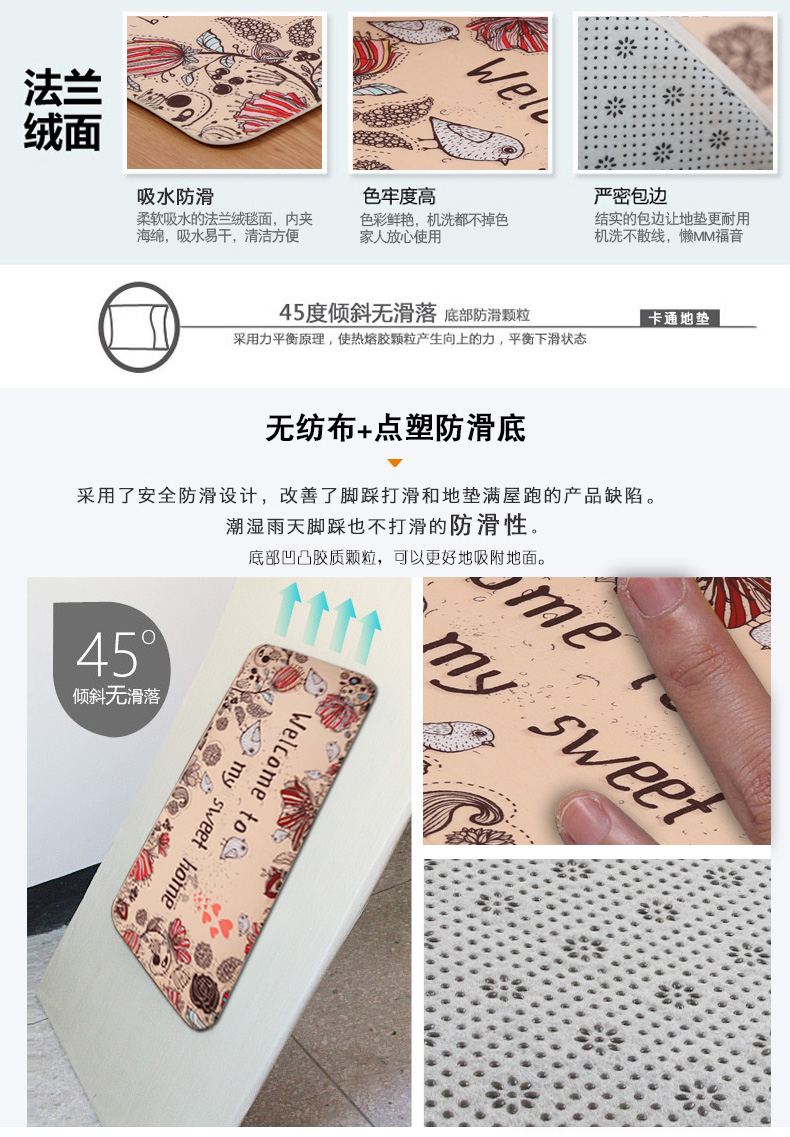 Sàn mat cửa mat mat nhà phòng ngủ thảm phòng tắm nhà bếp hấp thụ mat cửa phòng tắm mat thảm xốp dày 5cm