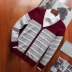 Áo len cotton mùa xuân nguyên chất và mùa thu mới cho nam áo len cardigan phong cách Hàn Quốc áo len sọc mỏng phù hợp với áo khoác - Cardigan