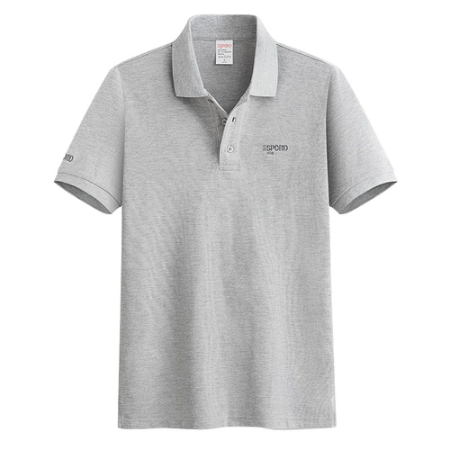 Хлопковая летняя футболка polo, трендовая универсальная футболка с коротким рукавом, коллекция 2023, с вышивкой, облегающий крой