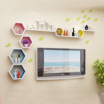 Room shelf Punch-free bedroom living room Childrens room wall decoration word simple partition wall hanging small bookshelf