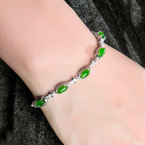Hetian jade bracelet female natural Xinjiang authentic old pit jade new S925 sterling silver wild horse-eye Jasper bracelet