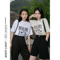 Short sleeve T-shirt woman 2021 spring and summer new letters printed loose with medium long pure cotton undershirt to wear compassionate tide outside