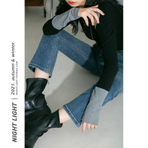 Night Light Leg Fine Pistachio Jeans Woman High Waist Display Slim 2021 Winter New Casual 100 Lap Chic Long Pants