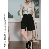 50% Pants Woman 2021 Spring Summer Loose High Waist Pituitary Pants West Dress Pants Straight Up Pants Shorts Shorts Casual Pants