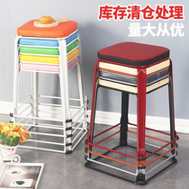Simple small stool plastic square stool simple creative adult dining chair bench chair home coffee table stool Iron Square stool