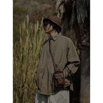 Crisis youth shirt men long sleeve Japanese loose profile pocket spring coat Japanese retro shirt tide