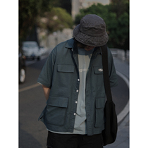 Crisis youth overwear shirt men 2021 new summer coat Japanese loose American style Yu Yu Wenle short sleeve T-shirt t