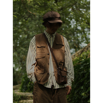 Crisis Youth Multi-pocket Machia Male Tide Fold Wear New Day Ensemble Wearing Hitch Retro Frock Leisure Tide Deck Kshoulder