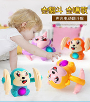 Xinjiang electric tumbling monkey puzzle sound and light tumbling monkey baby male and female crawling somersault little monkey children