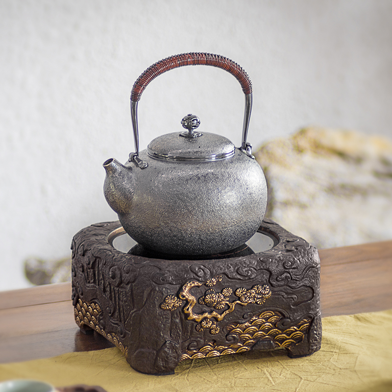 Taiwan Longyinzhai silent mini small household electric ceramic stove tea maker Desktop bubble tea stove Ceramic iron gold