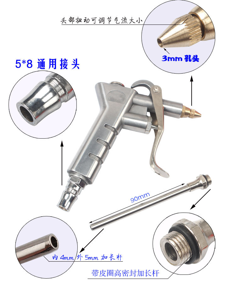 máy nén khí dầu và không dầu BOTER Porter AD-128-Air Control Scratch Máy sấy tóc Bụi Súng khí thổi Công cụ khí nén 	máy nén khí không dầu