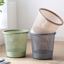 Paper basket large household trash can toilet Bathroom Kitchen simple without lid sanitary bucket plastic hollow trash can