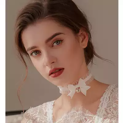 Cute bow bell ring sexy little thing lingerie lingerie sex accessories necklace neck ring Black White