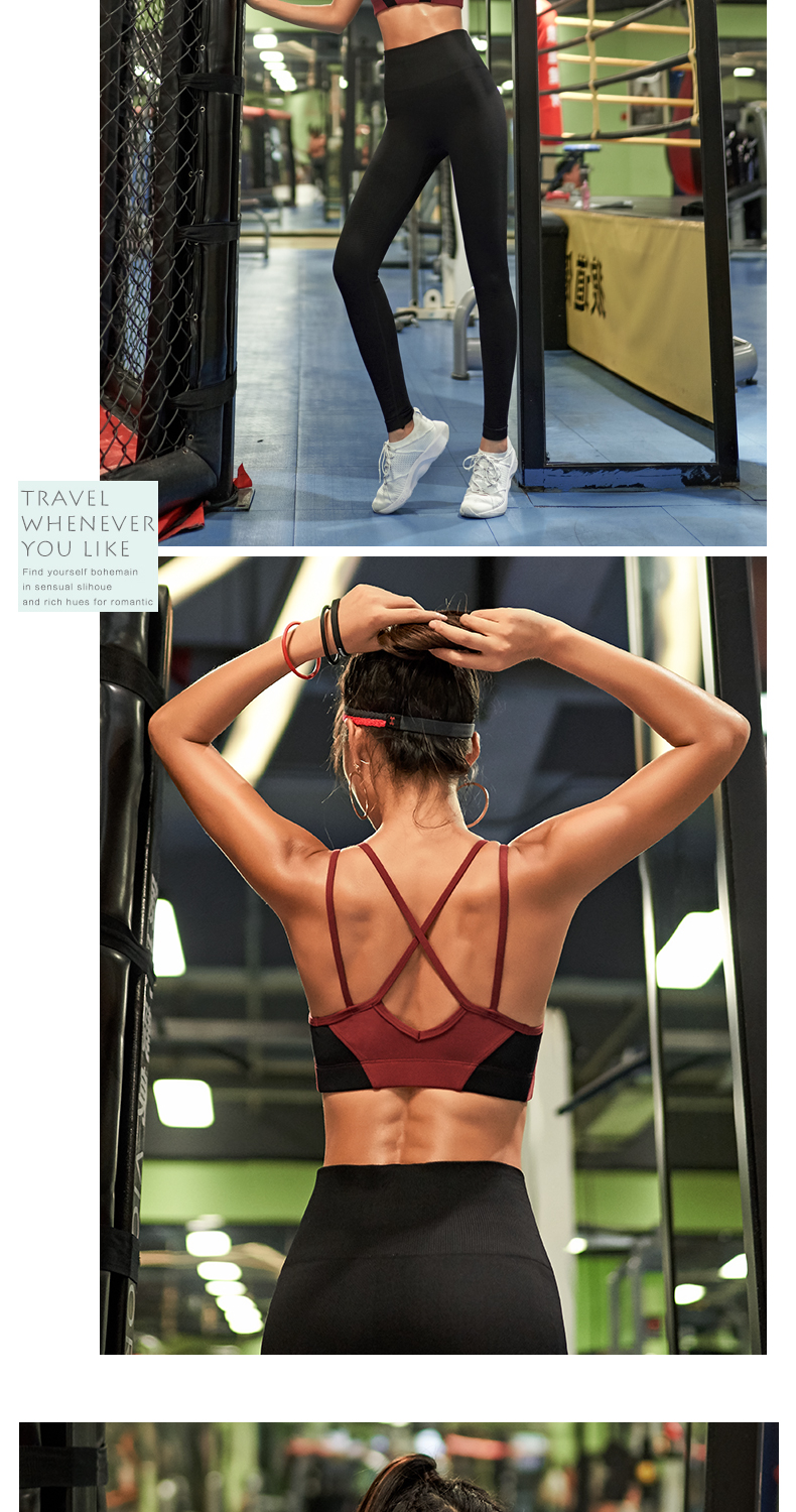 Thật vậy, dây đeo vai mỏng thể thao đồ lót nữ đẹp trở lại tập hợp rập khuôn yoga áo chống sốc chạy tập thể dục áo ngực áo gym nữ
