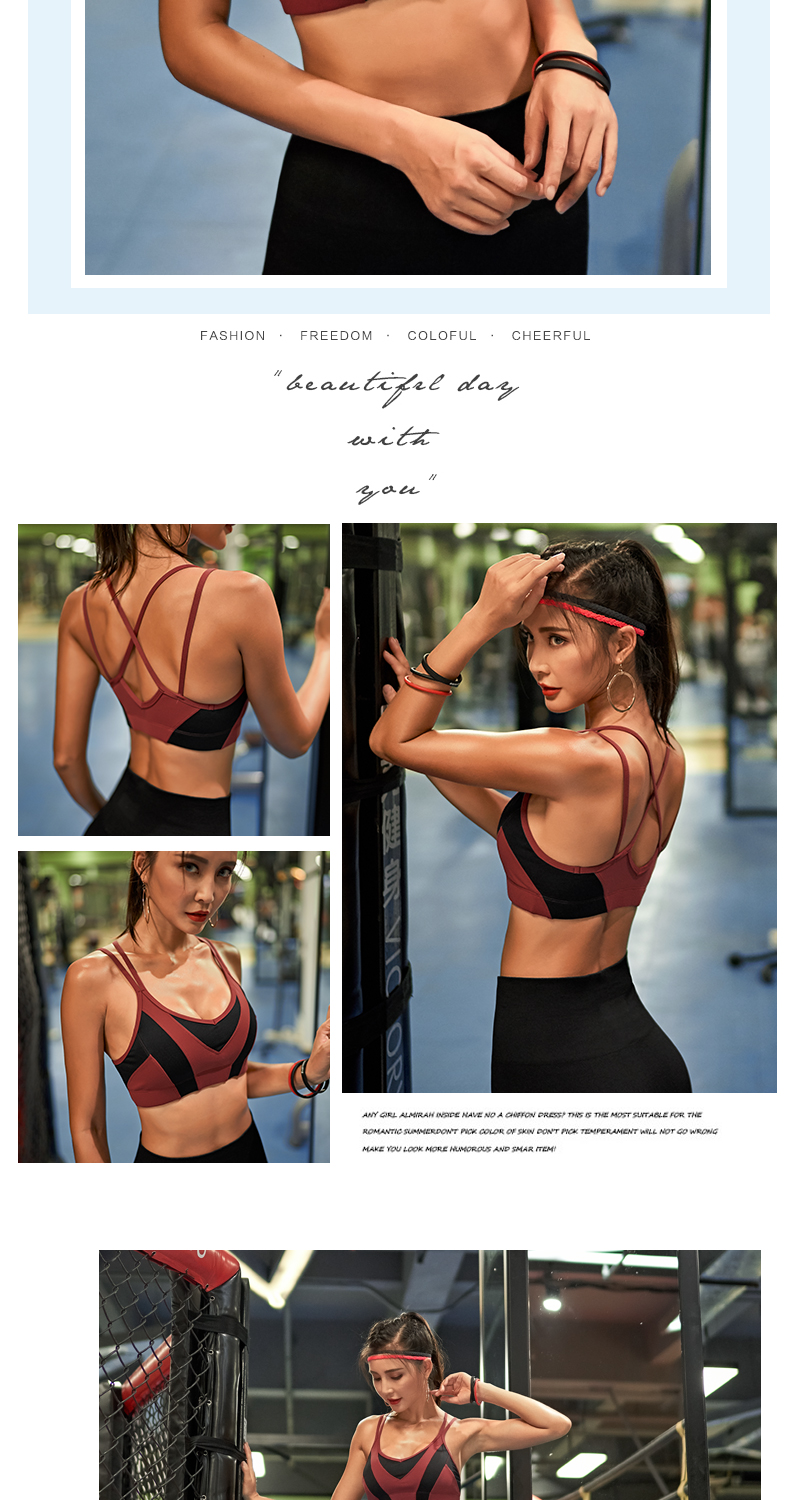 Thật vậy, dây đeo vai mỏng thể thao đồ lót nữ đẹp trở lại tập hợp rập khuôn yoga áo chống sốc chạy tập thể dục áo ngực áo gym nữ