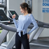 Спортивный лонгслив для спортзала, тонкая быстросохнущая одежда для йоги, свободный крой, осенний, по фигуре