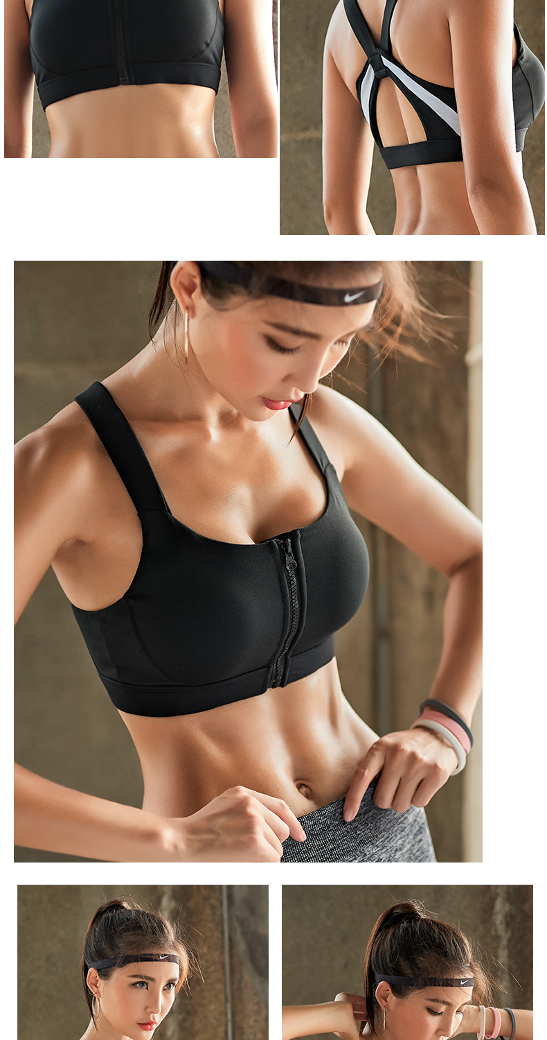 Thật vậy, khóa kéo phía trước làm đẹp chống sốc làm đẹp đồ lót thể thao phụ nữ tập hợp kiểu áo vest yoga rập khuôn chạy bra bra ao gym