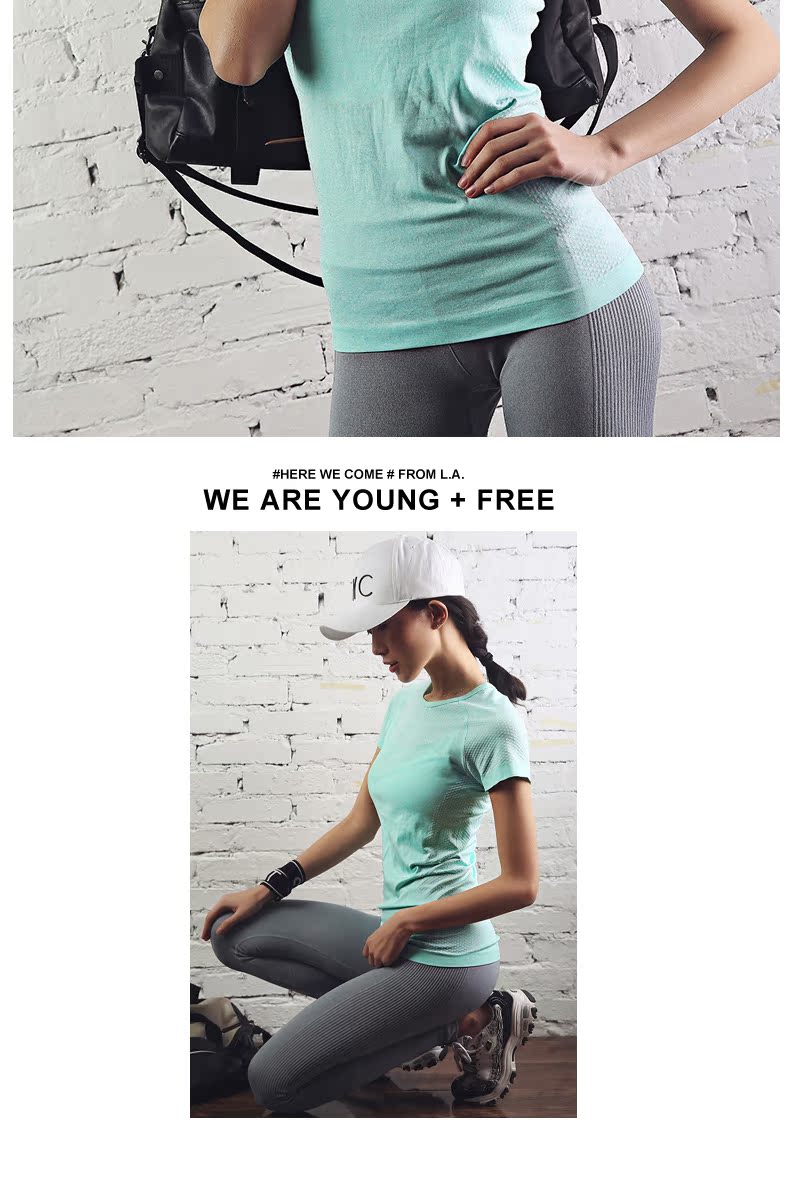 Thật vậy, mùa xuân và mùa hè áo khoác thể thao thoáng khí quần áo thể dục ngắn tay bó sát quần skinny bó sát chạy nhanh áo thun nữ áo ba lỗ the thao