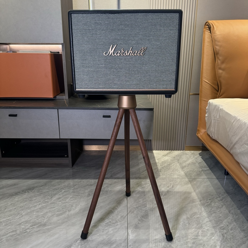 Used for Marshall Large Speaker Stand Woburn1/2/3 Generation Metal Tray Solid Wood Legs Shock-Absorbing Audio Stand Used for Marshall Large Speaker Stand Woburn1/2/3 Generation Metal Tray Solid Wood Legs Shock-Absorbing Audio Stand