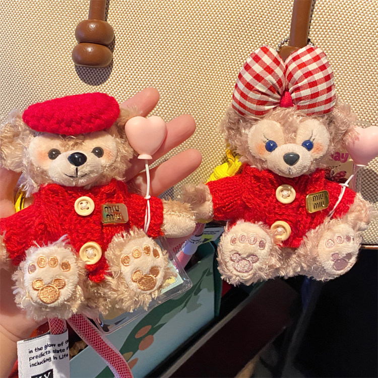 Декоративная подвеска 手作miu风雪莉玫玫达菲小熊包包挂件毛绒公仔挂饰圣诞礼物送女生