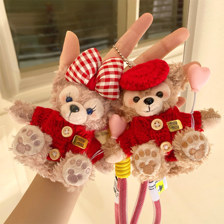 Декоративная подвеска 手作miu风雪莉玫玫达菲小熊包包挂件毛绒公仔挂饰圣诞礼物送女生