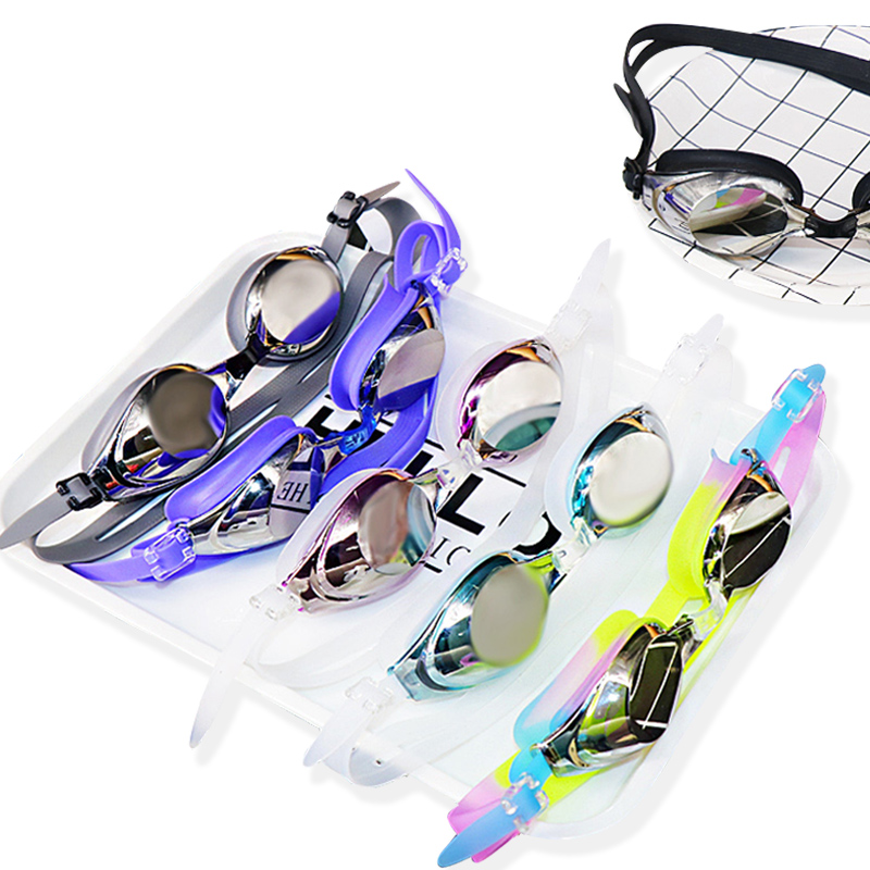 Children swimming glasses boy girls waterproof anti-fog high-definition myopia coated goggles adult male and female universal