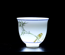 Dehua ceramics Chinese pastoral style bucket hat cup Zen Ruyi cup Underglaze color white porcelain Teacup Puer cup Tea ml