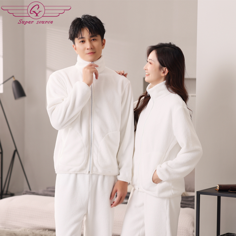 Can Be Worn Outside as Pajamas for Women in Autumn and Winter, Men's Flannel Thickened Stand-Up Collar Zipper Coral Velvet Couple's Home Wear Set Can Be Worn Outside as Pajamas for Women in Autumn and Winter, Men's Flannel Thickened Stand-Up Collar Zipper Coral Velvet Couple's Home Wear Set