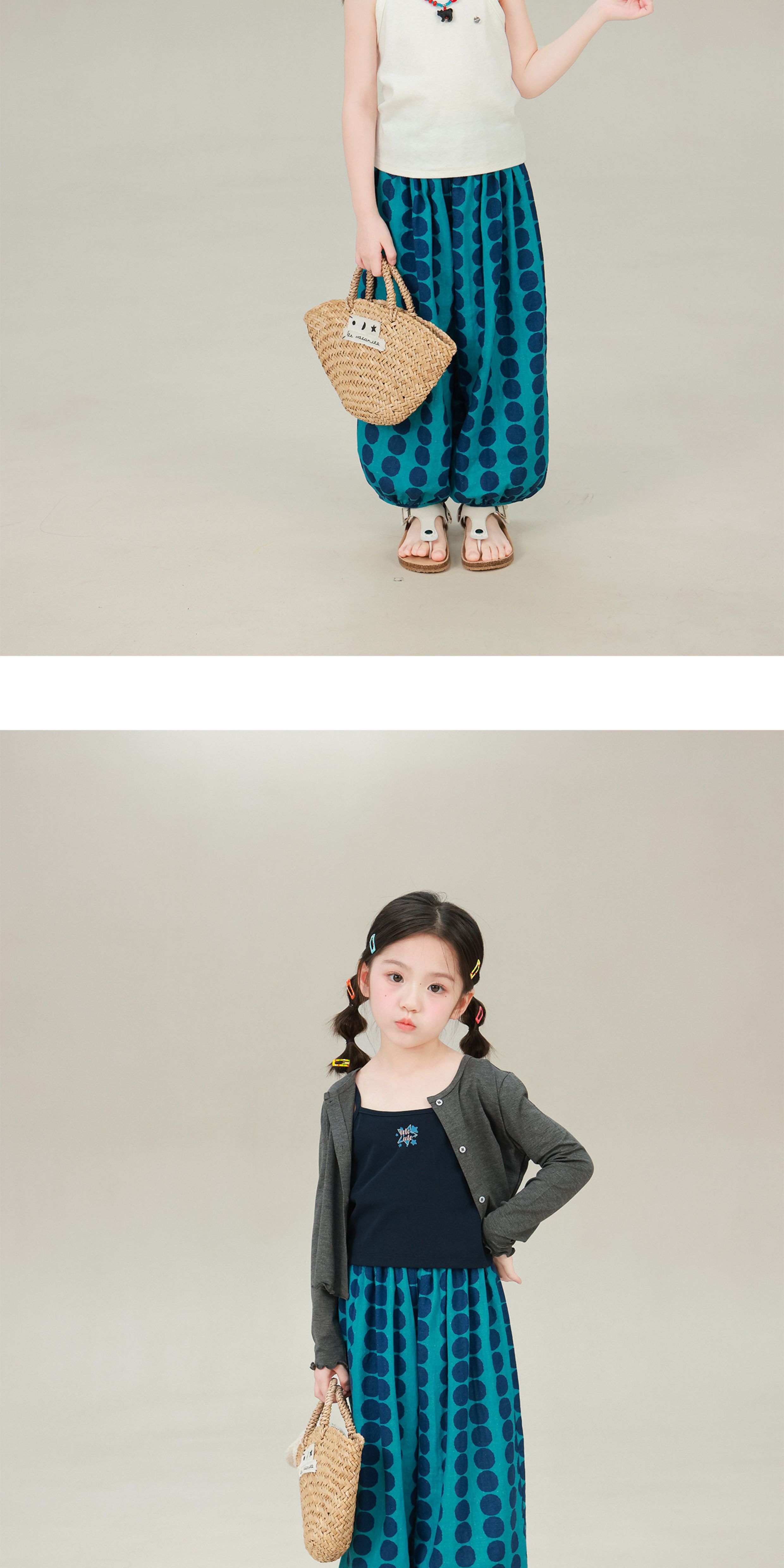Big-Eared Elephant Girl's Polka Dot Plaid Walking Pants 2026 Summer New Style Baby Pure Cotton Loose Breathable Lantern Pants — 41